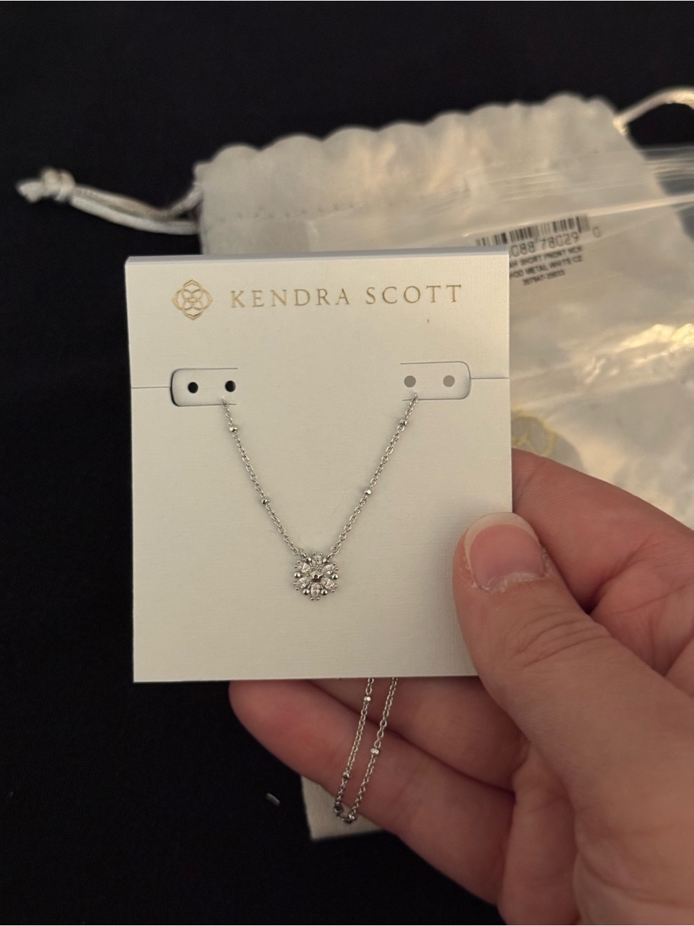Kendra Scott Silver Sparkling Cluster Necklace - Silver